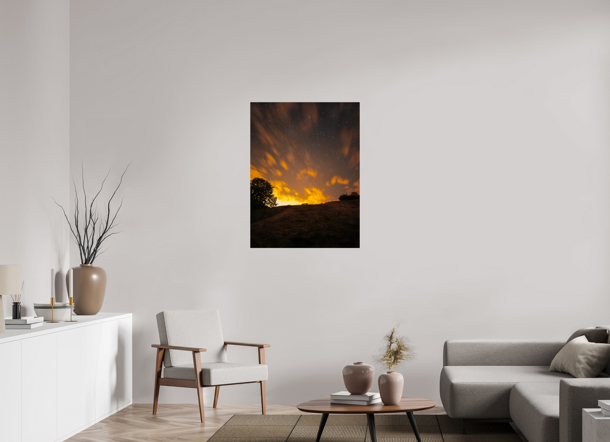 75 x 100 cm, Poster Fuji Crystal Pearl metallise Le ciel en feu