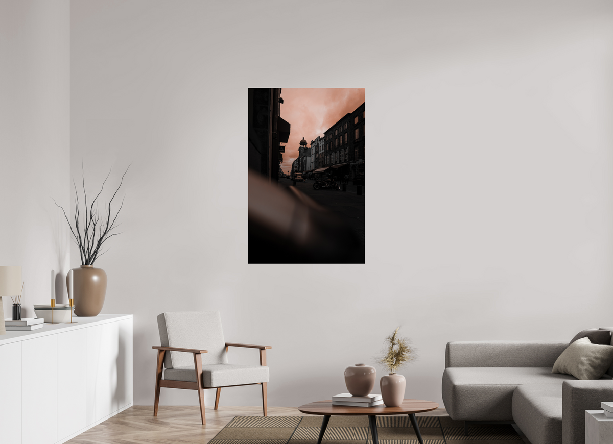 80 x 120 cm, Poster Fuji Crystal Pearl metallise Rue de Riom au crépuscule