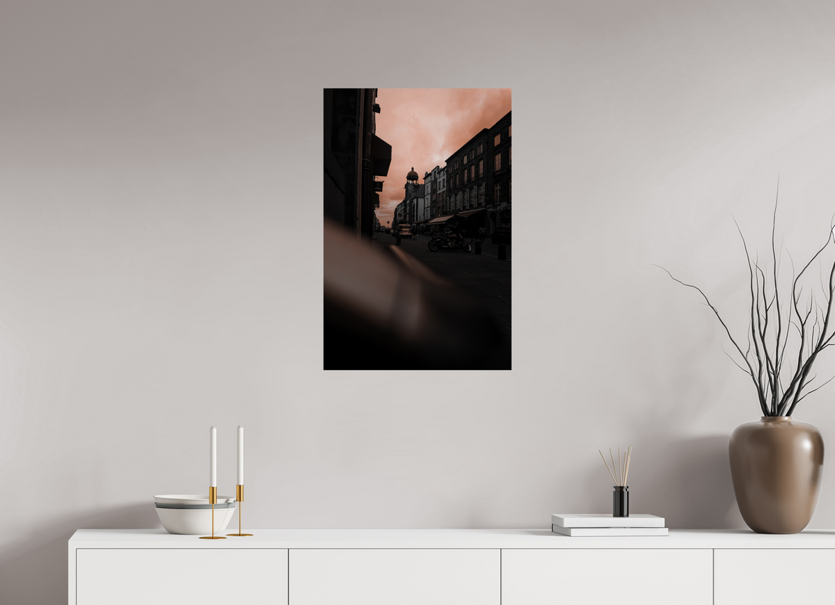 50 x 75 cm, Poster Fuji Crystal Pearl metallise Rue de Riom au crépuscule