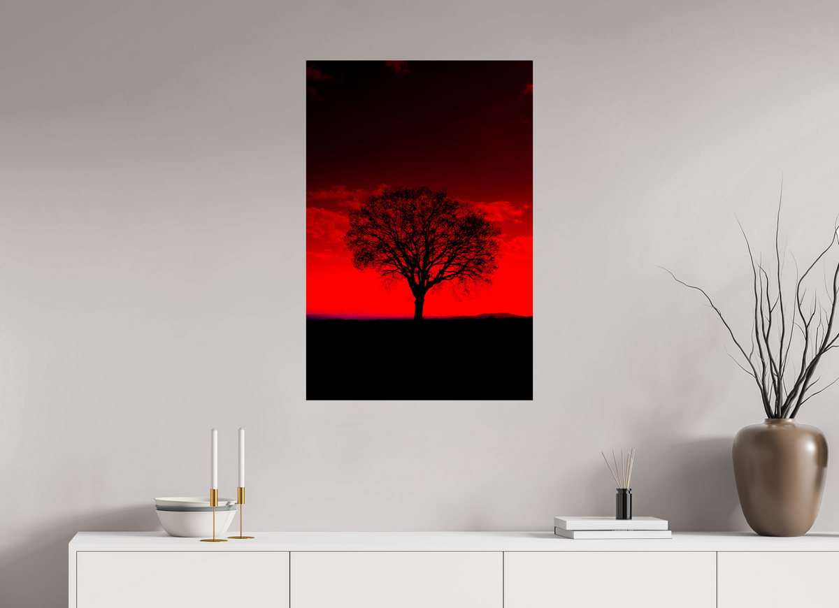 60 x 90 cm, Poster Fuji Crystal Pearl metallise Aube rouge