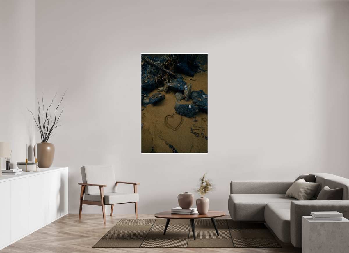 100 x 150 cm, Shopify Photographie d'art "Cœur de sable" — Tirage fine art