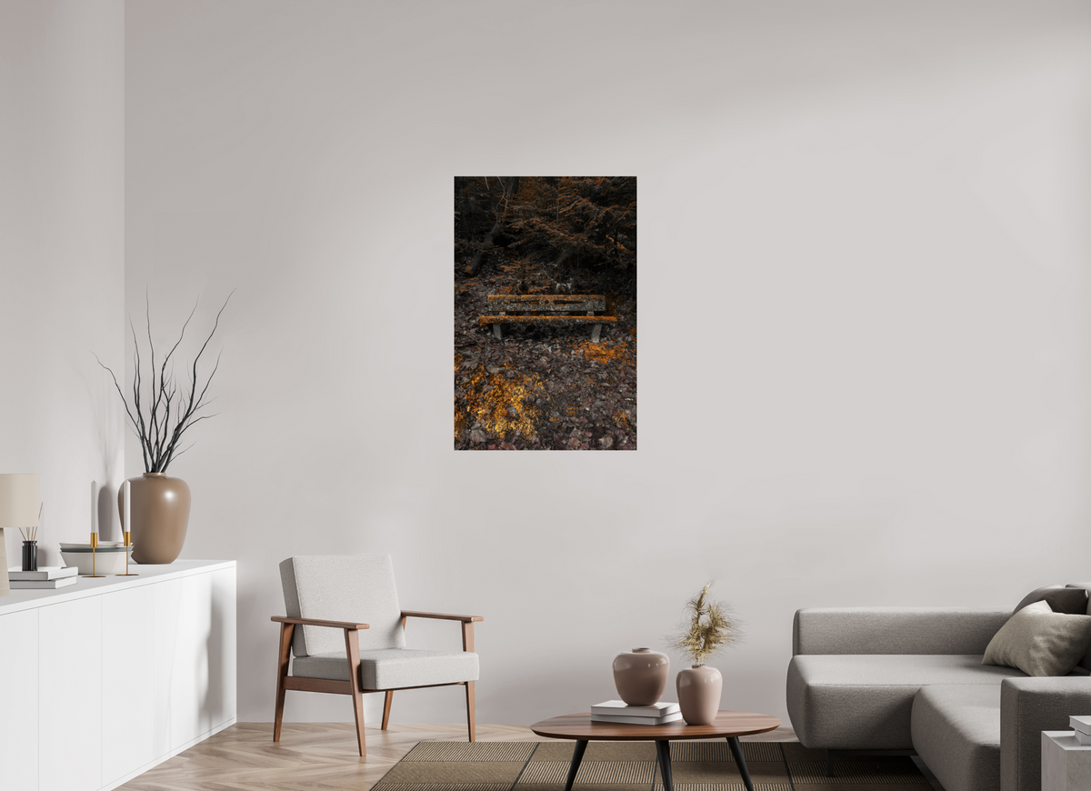 70 x 105 cm, Poster Fuji Crystal Pearl metallise Le banc moussu