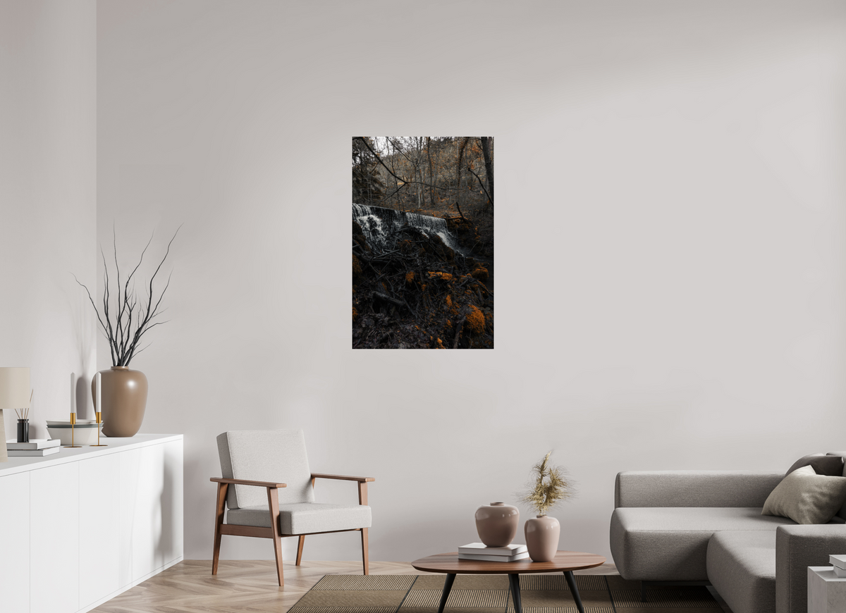 70 x 105 cm, Poster Fuji Crystal Pearl metallise La cascade et le bois mort