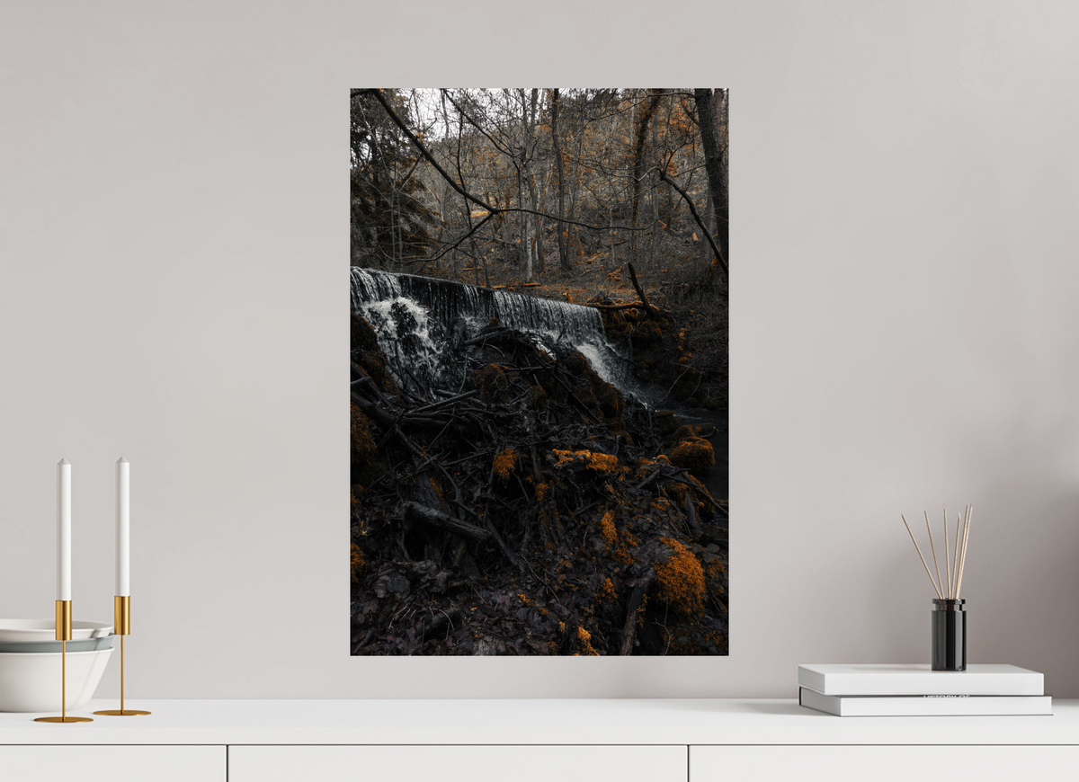 40 x 60 cm, Poster Fuji Crystal Pearl metallise La cascade et le bois mort