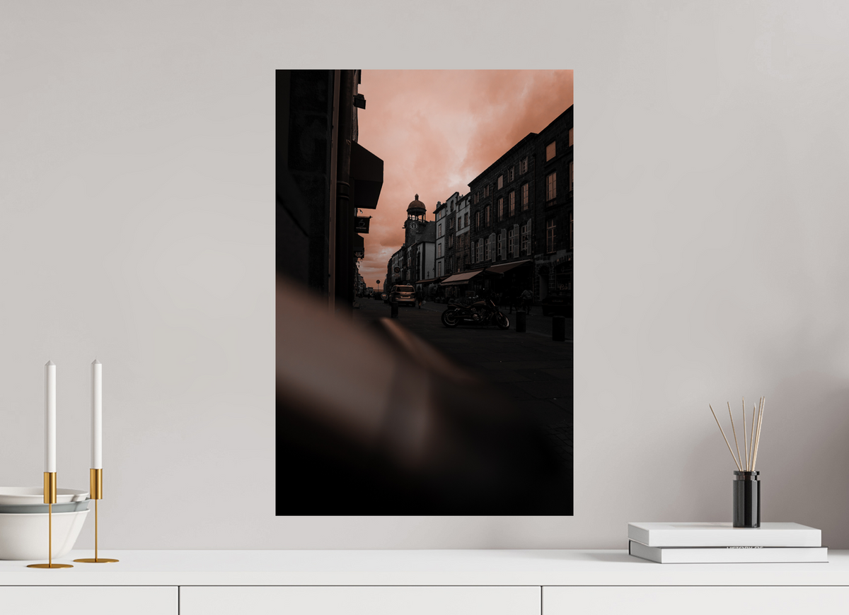 40 x 60 cm, Poster Fuji Crystal Pearl metallise Rue de Riom au crépuscule
