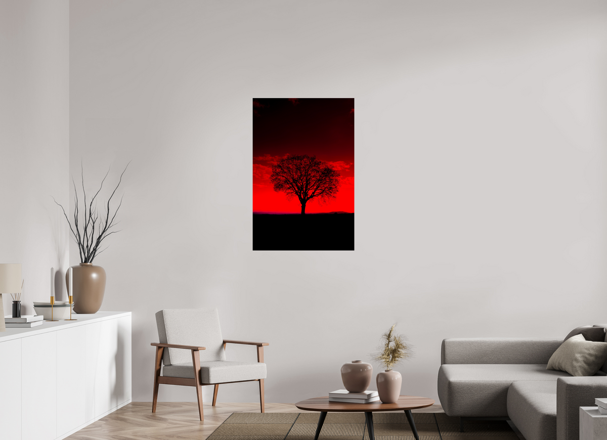 70 x 105 cm, Poster Fuji Crystal Pearl metallise Aube rouge