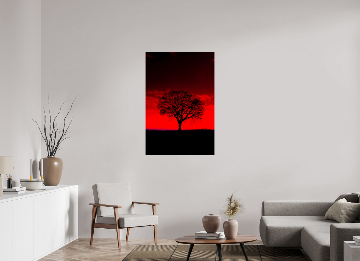 80 x 120 cm, Poster Fuji Crystal Pearl metallise Aube rouge