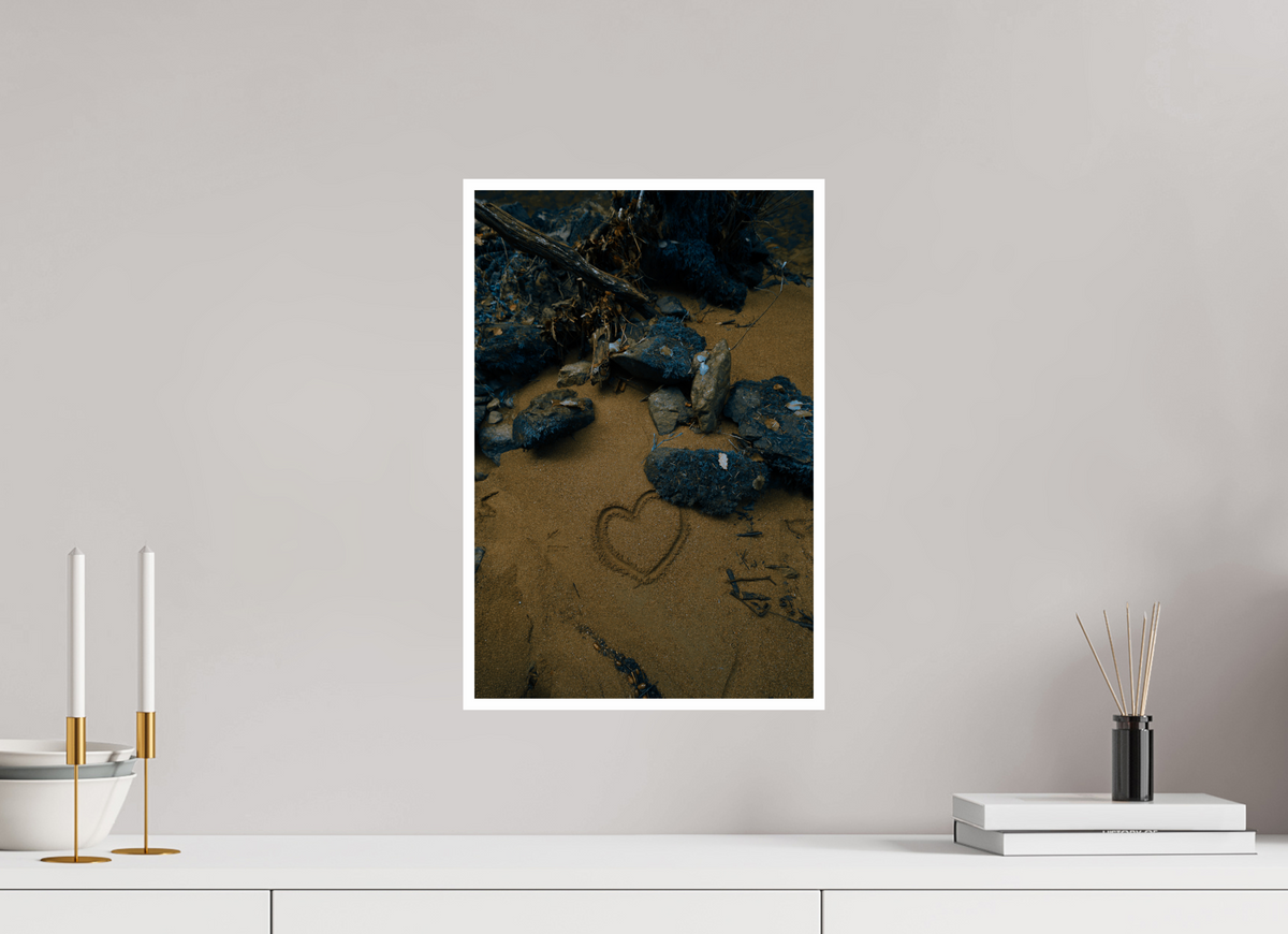 30 x 45 cm, Shopify Photographie d'art "Cœur de sable" — Tirage fine art