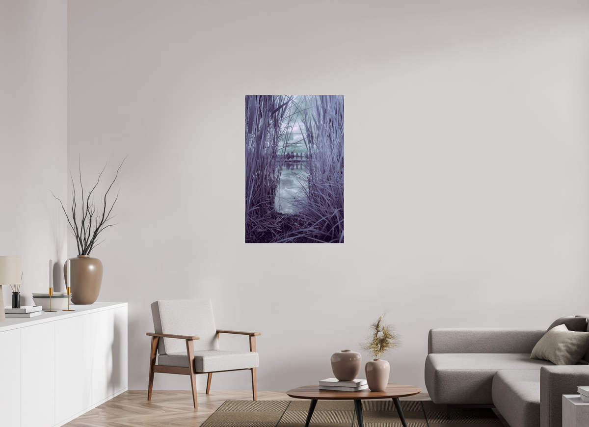 70 x 105 cm, Poster Fuji Crystal Pearl metallise Les roseaux violets