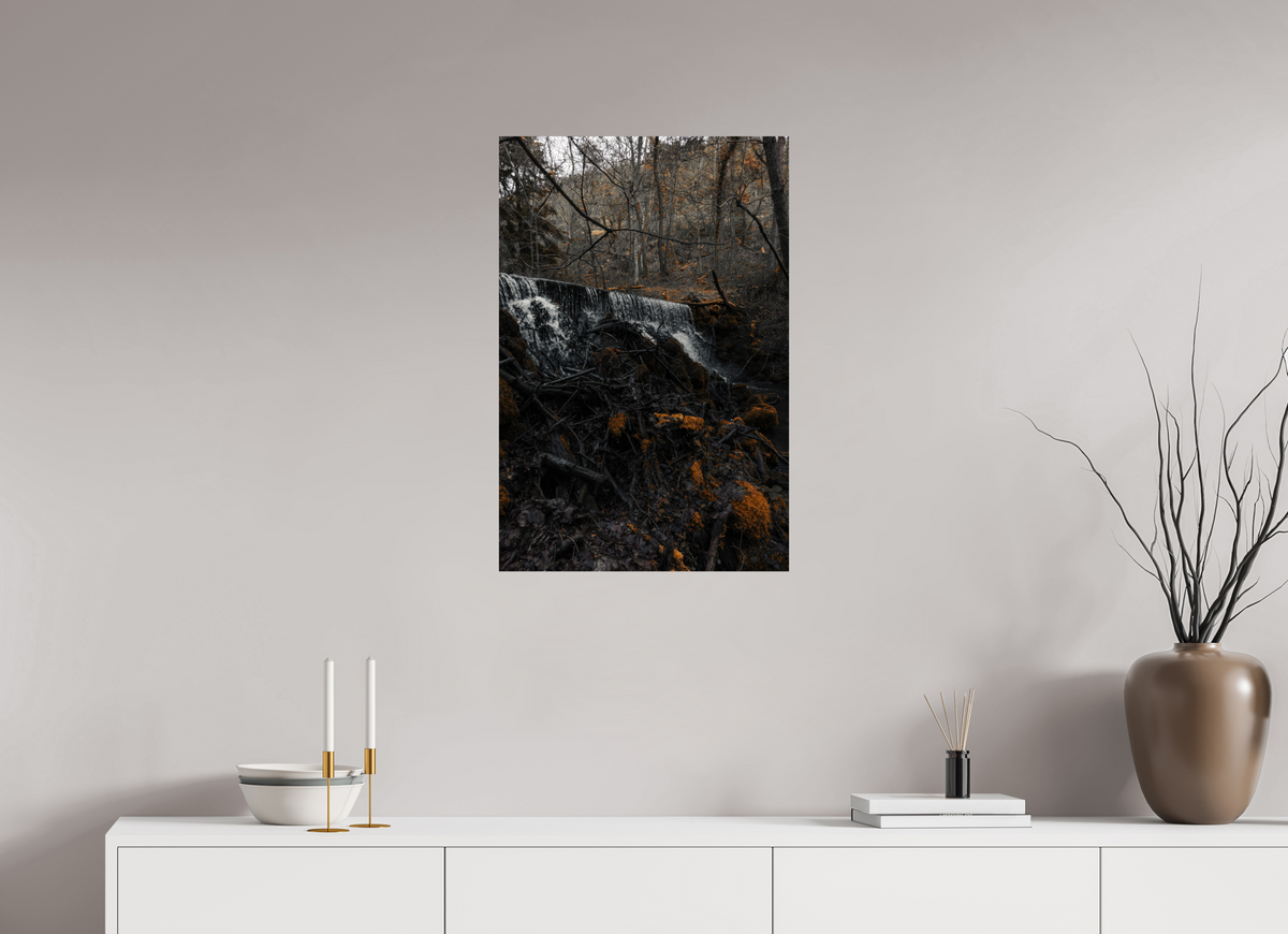 50 x 75 cm, Poster Fuji Crystal Pearl metallise La cascade et le bois mort