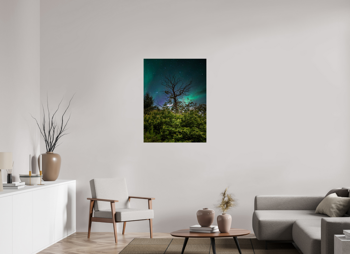 75 x 100 cm, Poster Fuji Crystal Pearl metallise L'arbre aux aurores