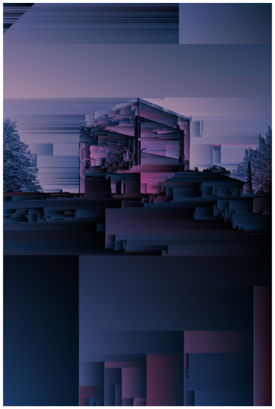 Ascenseur oublié dans un parc de Riom, de nuit – photographie d'art de Mr Déclenche