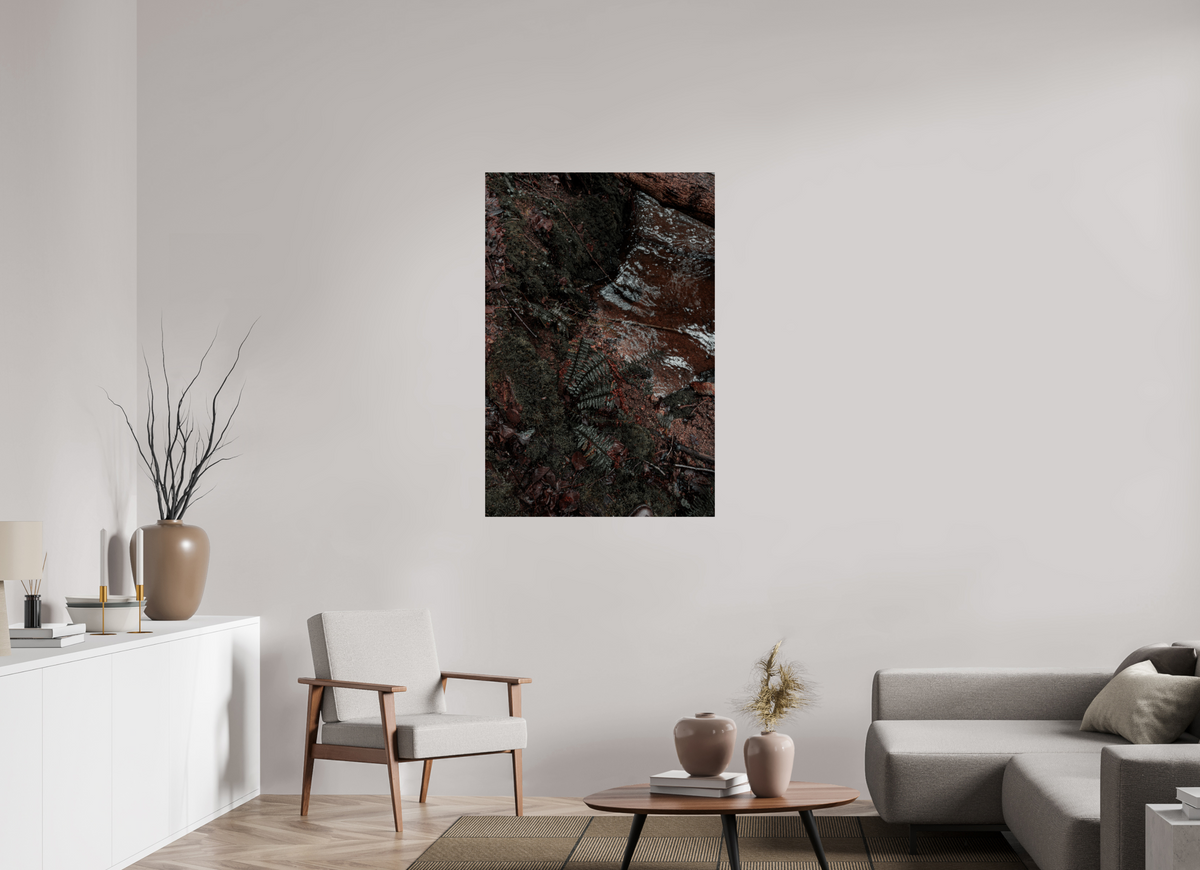 80 x 120 cm, Poster Fuji Crystal Pearl metallise La fougère et l'eau rousse