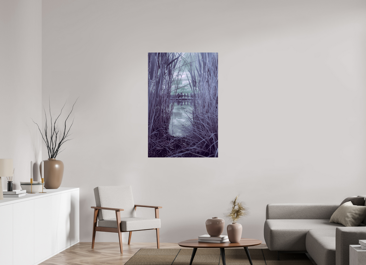 80 x 120 cm, Poster Fuji Crystal Pearl metallise Les roseaux violets