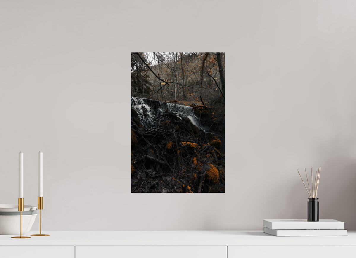 30 x 45 cm, Poster Fuji Crystal Pearl metallise La cascade et le bois mort