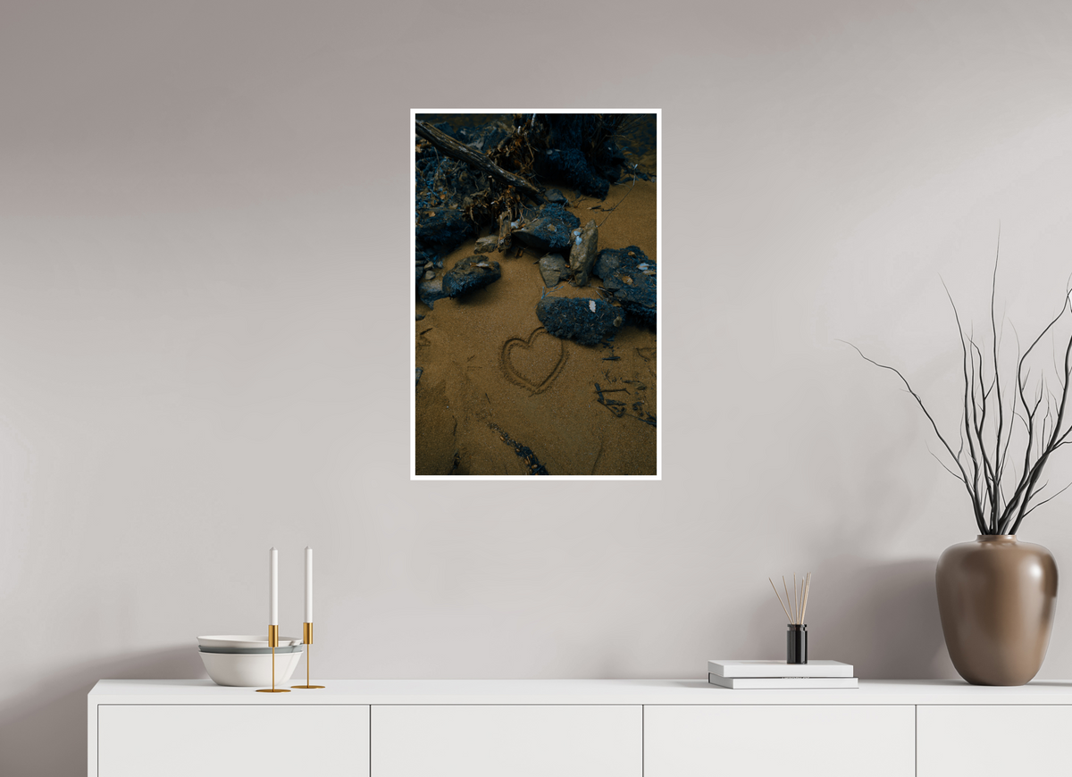 50 x 75 cm, Shopify Photographie d'art "Cœur de sable" — Tirage fine art